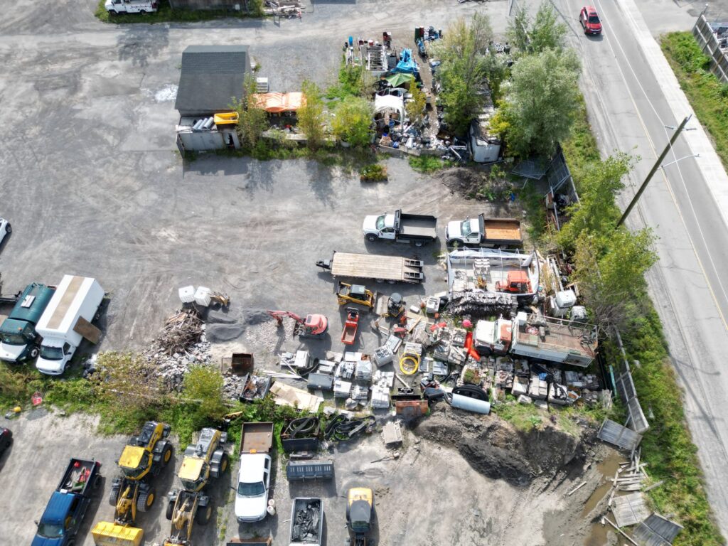 Overhead view of the storage yard along Gilligan Road, Ottawa