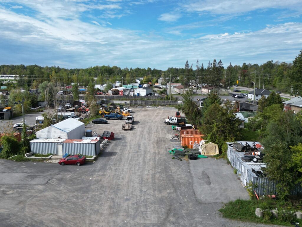 Large outdoor storage yard at 2538 Leitrim Road, Ottawa, with open gravel surface