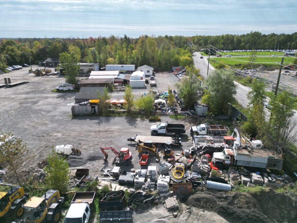 Small storage yard at 2538 Leitrim Road looking south along Gilligan Road