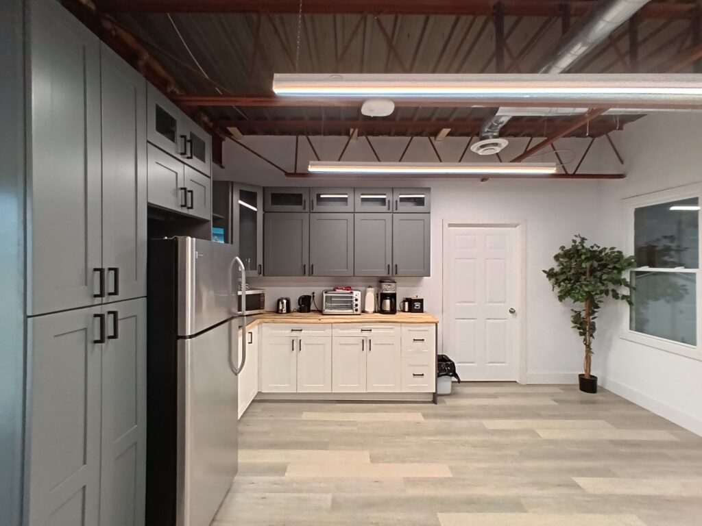 Renovated kitchen and office area at 60 Colonnade Road